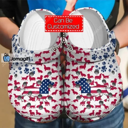 Custom Dachshunds American Flag Crocs Shoes