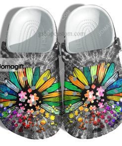 Custom Daisy Rainbow Hippie Autism Crocs Clog Shoes 1