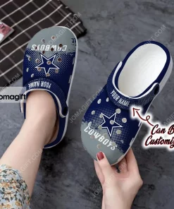 Custom Dallas Cowboys Half Tone Drip Flannel Crocs Clog Shoes