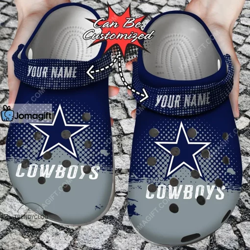 Custom Dallas Cowboys Half Tone Drip Flannel Crocs Clog Shoes