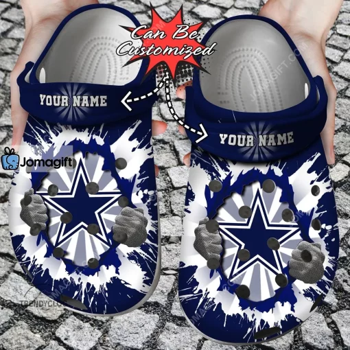 Custom Dallas Cowboys Hands Ripping Light Crocs Clog Shoes
