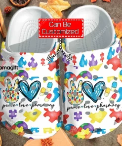 Custom Dental Nurse Peace Love Mothers Day Gifts Crocs Clog Shoes