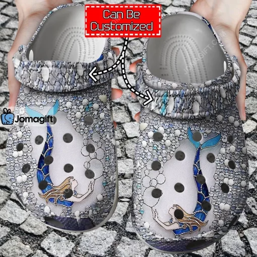 Custom Diamond Mermaid Crocs Clog Shoes
