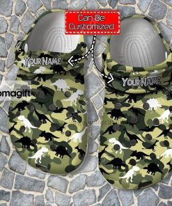 Custom Dinosaur Camo Military Crocs Clog Shoes 2