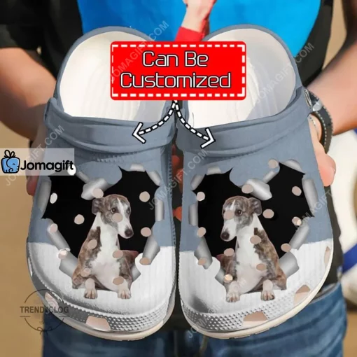 Custom Dog Greyhound Paper Heart Crocs Clog Shoes