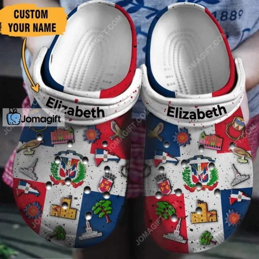 Custom Dominican Flag Symbols Crocs Shoes