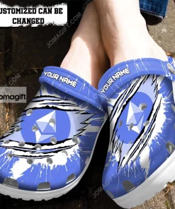 Custom ETH Coin Ripped Through Crocs Clog Shoes 1