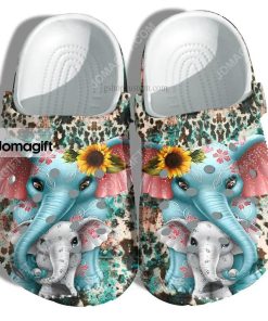 Custom Elephant Mom Boho Leopard Skin Crocs Clog Shoes