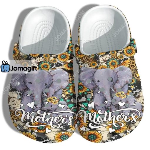 Custom Elephant Mom Sunflower Leopard Crocs Clog Shoes