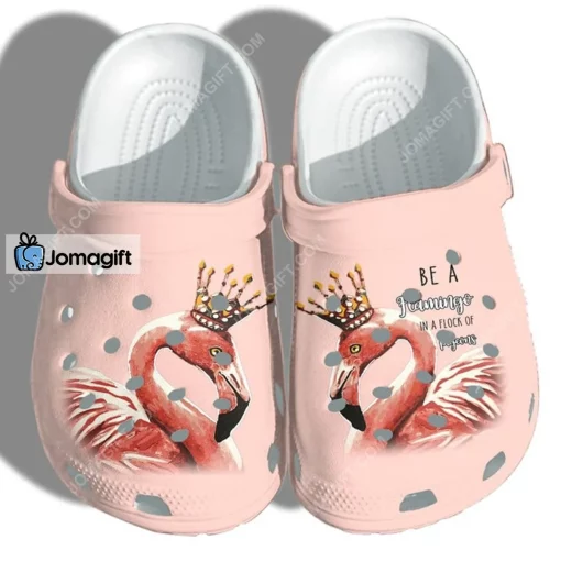 Custom Flamingo Queen Be A Flamingo In A Flock Of Pigeons Beach Crocs Shoes