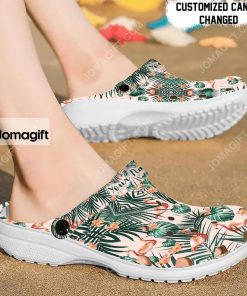 Custom Flamingo Tropical Pattern Crocs Clog Shoes