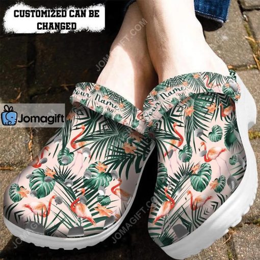 Custom Flamingo Tropical Pattern Crocs Clog Shoes