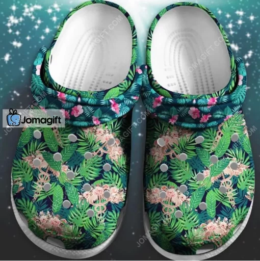 Custom Flower Pattern Nurse Beautiful Jungle Crocs Shoes