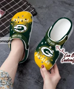 Custom Green Bay Packers Half Tone Drip Flannel Crocs Clog Shoes