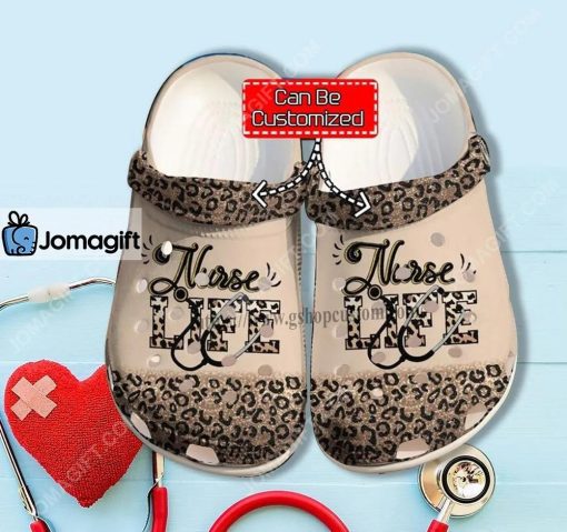 Custom Grandma Nurse Love Leopard Skin Crocs Clog Shoes