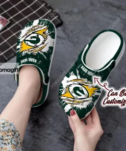 Custom Green Bay Packers Football Ripped Claw Crocs Clog Shoes 1