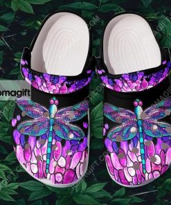 Custom Hippie Dragonfly Purple Crocs Clog Shoes 1