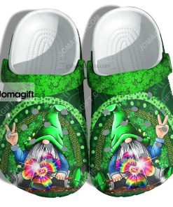 Custom Hippie Gnomie Clover Leaf Green Lucky Crocs Clog Shoes