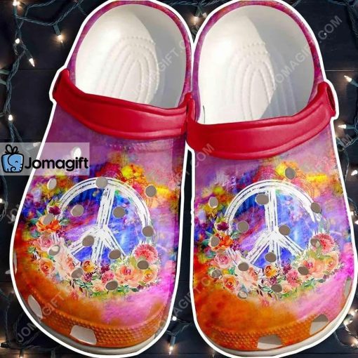 Custom Hippie Peace Sign Symbol Crocs Clog Shoes