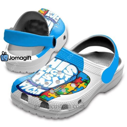 Custom His Fight Is My Fight – Autism Awareness Crocs Clog Shoes
