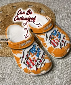 Custom Houston Astros Baseball Ripped American Flag Crocs Clog Shoes