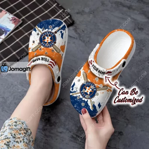 Custom Houston Astros Watercolor New Crocs Clog Shoes