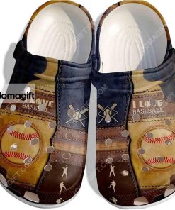 Custom I Love Baseball Crocs Clog Shoes For Batter 1