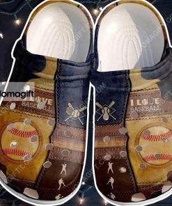 Custom I Love Baseball Crocs Clog Shoes For Batter 2