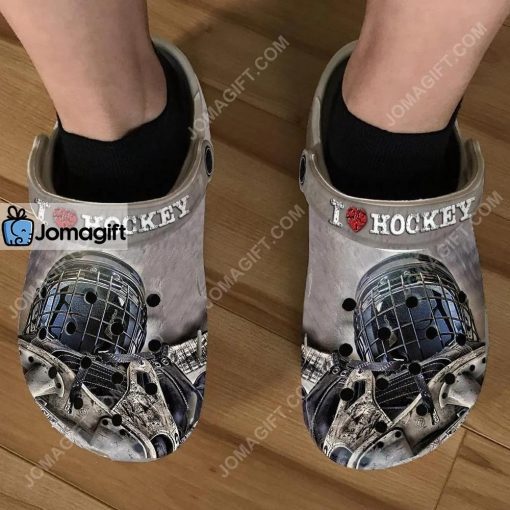 Custom I Love Hockey Crocs Clog Shoes