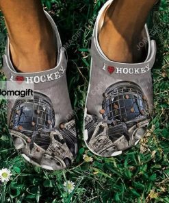 Custom I Love Hockey Crocs Clog Shoes 2
