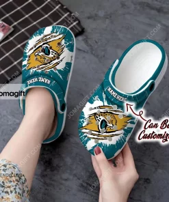 Custom Jacksonville Jaguars Ripped Claw Crocs Clog Shoes 1