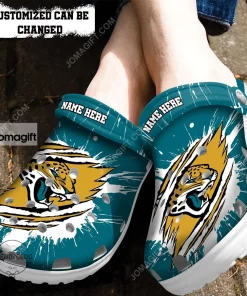Custom Jacksonville Jaguars Ripped Claw Crocs Clog Shoes 2