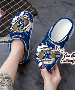Custom Kansas City Royals Ripped Claw Crocs Clog Shoes 1
