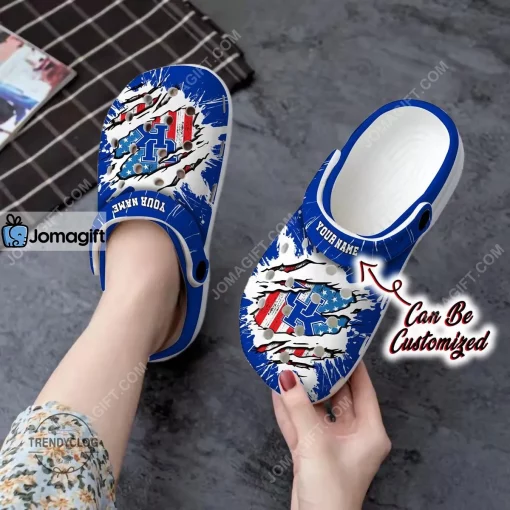 Custom Kentucky Wildcats Ripped American Flag Crocs Clog Shoes