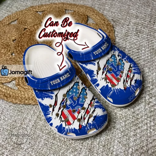 Custom Kentucky Wildcats Ripped American Flag Crocs Clog Shoes