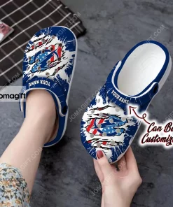 Custom Lightning Tampa Bay Hockey Ripped American Flag Crocs Clog Shoes 1