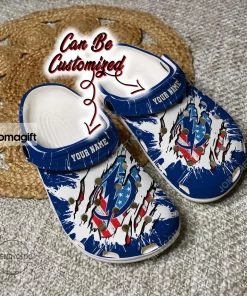 Custom  Tampa Bay Lightning Hockey Ripped American Flag Crocs Clog Shoes