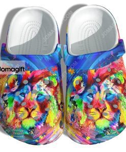 Custom Lion Autism Dad Crocs Clog Shoes 1
