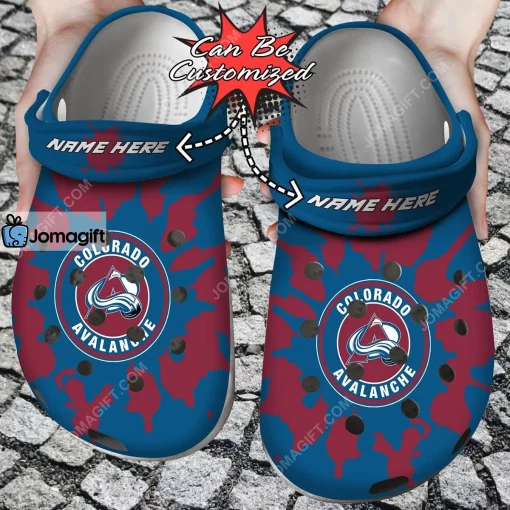 Custom Logo  Name Hockey Team Color Splash Crocs Clog Shoes