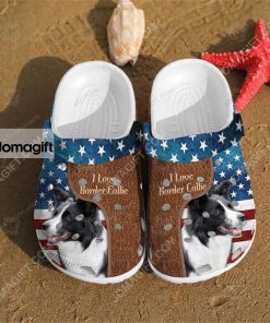Custom Love Border Collie Usa Flag – 4Th Of July Crocs Clog Shoes 2