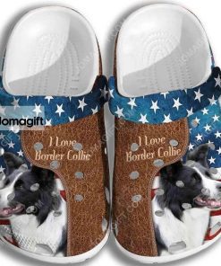 Custom Love Border Collie Usa Flag – 4Th Of July Crocs Clog Shoes 3