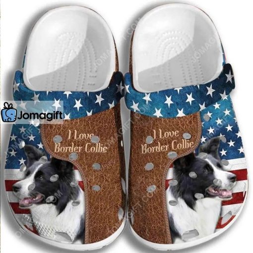 Custom Love Border Collie Usa Flag – 4Th Of July Crocs Clog Shoes