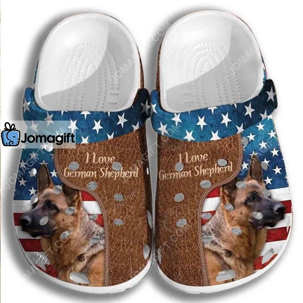 Custom Love German Shepherd – 4Th Of July Crocs Clog Shoes - Jomagift