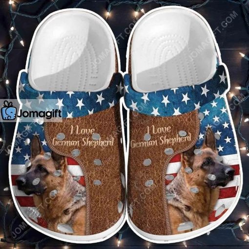 Custom Love German Shepherd – 4Th Of July Crocs Clog Shoes