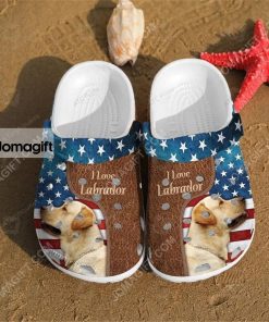 Custom Love Labrador – 4Th Of July America Flag Crocs Clog Shoes 1