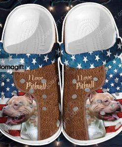 Custom Love Pitbull Usa Flag – 4Th Of July Crocs Clog Shoes 3