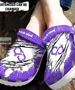 Custom MATIC Coin Ripped Through Crocs Clog Shoes 1