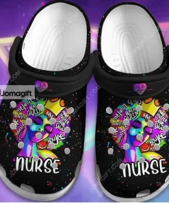 Custom Magical Nurse Black Queen Crocs Shoes