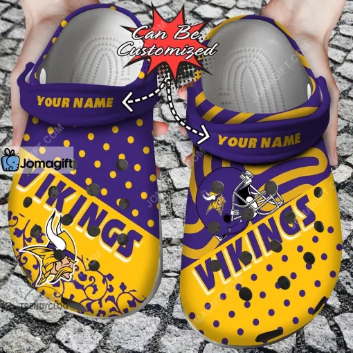 Custom Minnesota Vikings Polka Dots Colors Crocs Clog Shoes