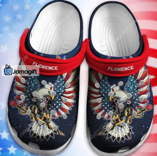 Custom Name American Eagle 4Th Of July Crocs Shoe